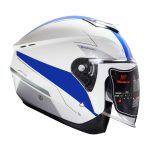 کلاه کاسکت بدون فک فلش مدل 852 glossy white-blue