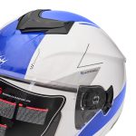 کلاه کاسکت بدون فک فلش مدل 852 glossy white-blue - تصویر 8
