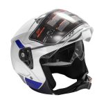 کلاه کاسکت بدون فک فلش مدل 852 glossy blue-white - تصویر 3