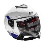 کلاه کاسکت بدون فک فلش مدل 852 glossy blue-white - تصویر 4