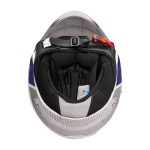 کلاه کاسکت بدون فک فلش مدل 852 glossy blue-white - تصویر 6