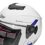 کلاه کاسکت بدون فک فلش مدل 852 glossy blue-white - تصویر 8