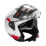 کلاه کاسکت بدون فک فلش مدل 852 glossy red-white - تصویر 3