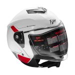 کلاه کاسکت بدون فک فلش مدل 852 glossy red-white - تصویر 4