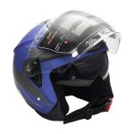 کلاه کاسکت بدون فک فلش مدل 852 matt blue-neon-green - تصویر 3
