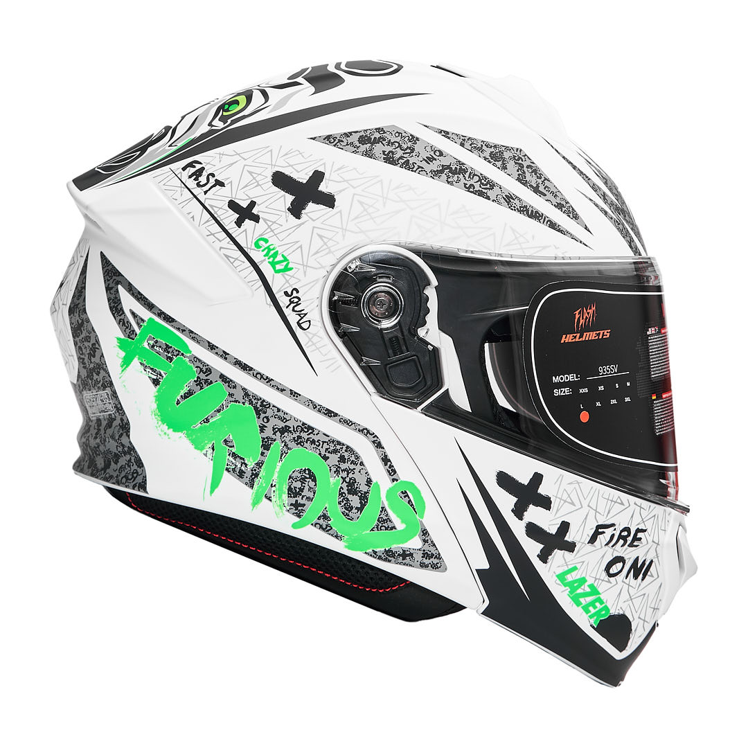 کلاه کاسکت فک متحرک فلش مدل 935sv neon-yellowgreen-white 1 کلاه کاسکت فک متحرک فلش مدل 935sv neon-yellowgreen-white