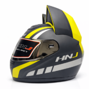 کلاه کاسکت خرگوشی اچ ان جی مدل HNJ 902 Matt Black-Yellow