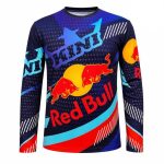 تیشرت آستین بلند موتور سواری طرح سرمه ای هفت رنگ RedBull