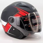 کلاه کاسکت بدون فک فلش مدل 868 مدل Matt Black Red White #69 - تصویر 5