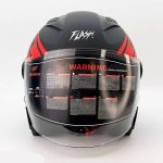 کلاه کاسکت بدون فک فلش مدل 868 مدل Matt Black Red White #69 - تصویر 4
