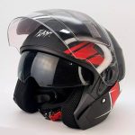 کلاه کاسکت بدون فک فلش مدل 868 مدل Matt Black Red White #69 - تصویر 6