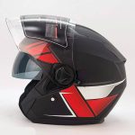 کلاه کاسکت بدون فک فلش مدل 868 مدل Matt Black Red White #69 - تصویر 3