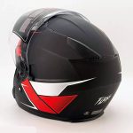کلاه کاسکت بدون فک فلش مدل 868 مدل Matt Black Red White #69 - تصویر 2